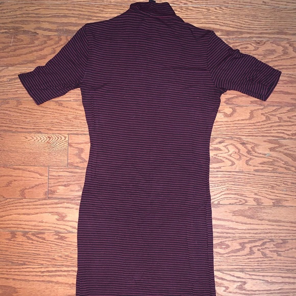 Black and Burgundy Striped Dress - Picture 4 of 4
